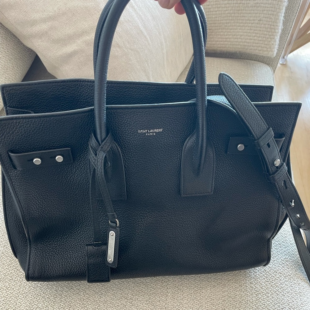 Saint Laurent Sac de Jour Large Black Grained Leather